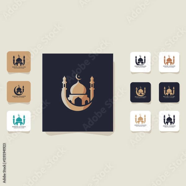 Obraz Geometric Vector Logo System with Arabic Elements