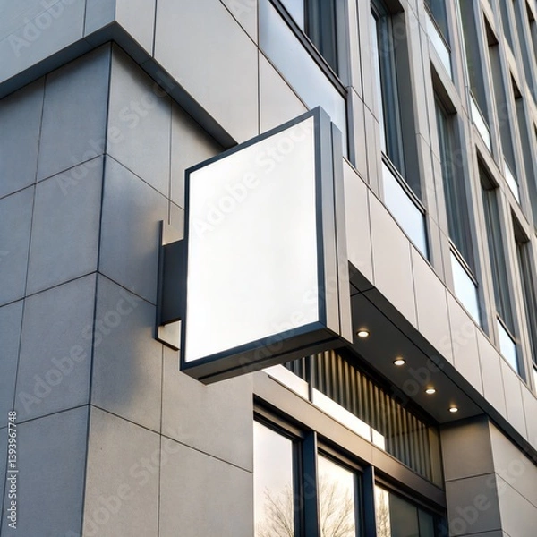 Obraz blank billboard on a building for advertising 