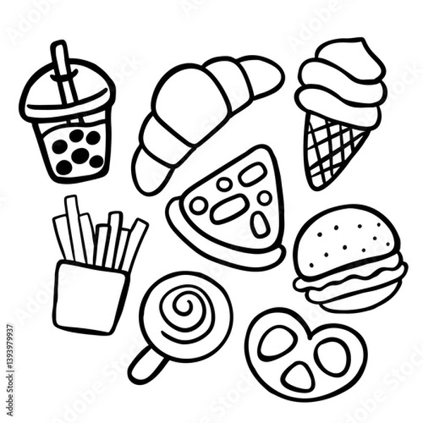 Obraz Dessert doodle