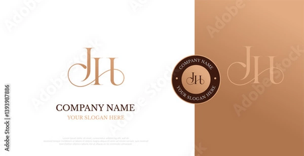 Fototapeta Initial JH Logo Design Vector 