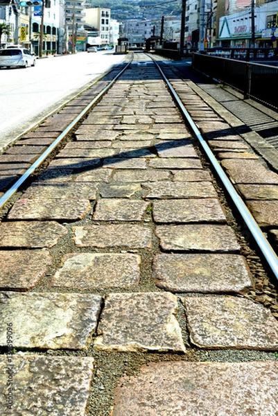 Obraz 長崎の路面電車の線路