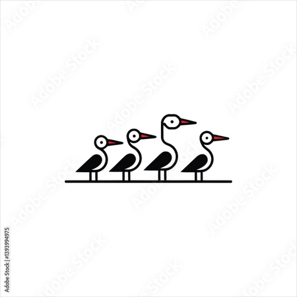Fototapeta Birds vector illustration