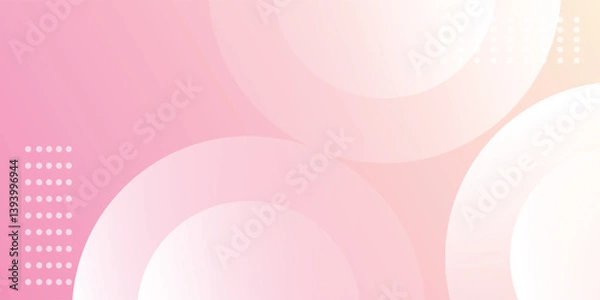 Obraz Minimalist banner background, pastel colorful, pink and yellow gradations. Circle effect style art geometric, abstract background. Eps 10.
