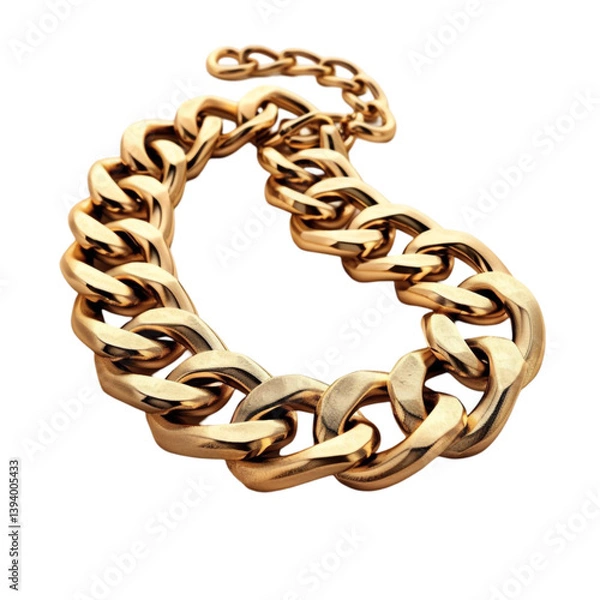 Obraz Golden 3D Dollar Chain Necklace Icon Isolated on Transparent Background