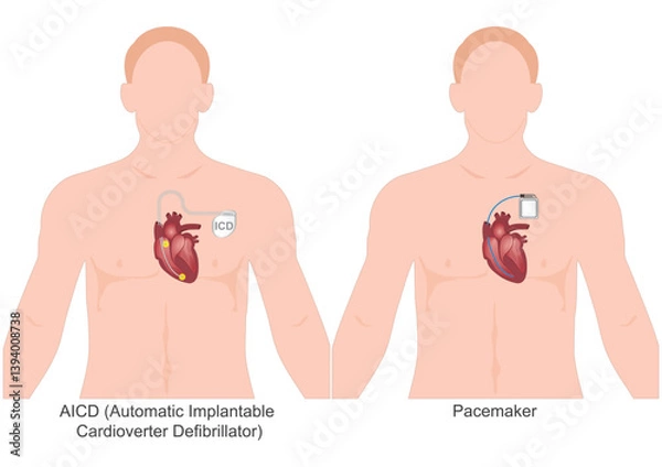 Obraz The difference between pacemakers and ICDs.