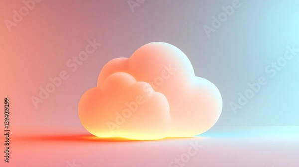 Obraz Soft cloud icon visualization digital art abstract environment high-resolution aesthetic creative concept