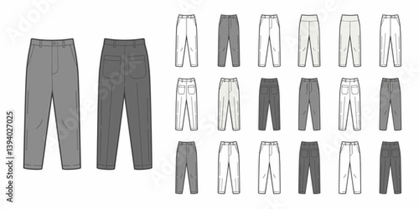 Obraz pants mockup, cloths mockup, silhouette mockups, mockups, digital, vector mockups, clothes, clothing, fashion, shirt, vector, pants, jacket, jeans, dress, illustration, suit, wear, set, design, style,