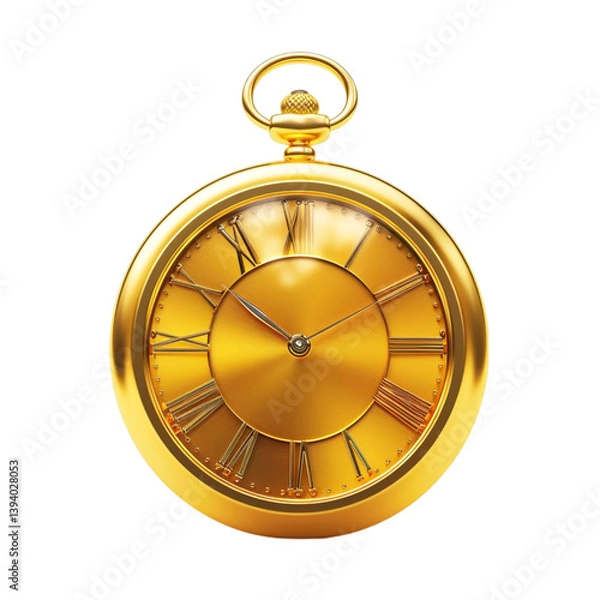 Obraz Golden Watch 3D Icon Illustration Isolated on Transparent Background