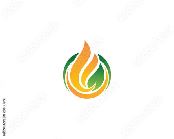 Obraz Eco-Friendly Flame Logo Design Concept Vector Template.