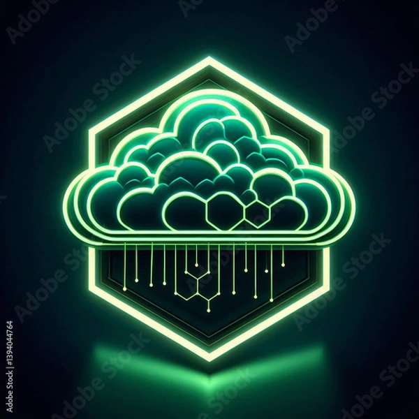 Fototapeta Futuristic Neon Cloud – Cyber Tech Glow Aesthetic
