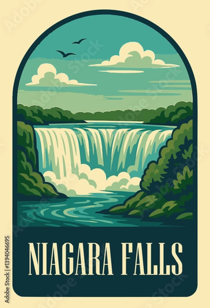 Fototapeta niagara falls state park vector illustration