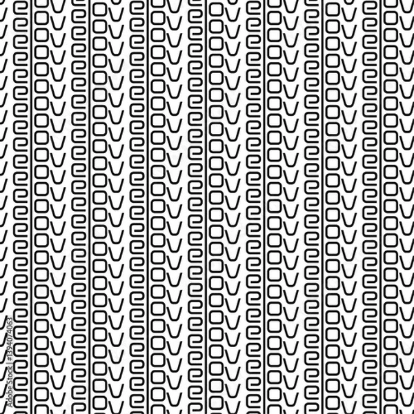 Fototapeta Abstract Letter Stripe Pattern - Black and White Geometric Design