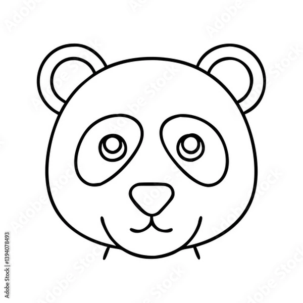 Obraz panda icon, panda line art - simple line art of panda, perfect for panda logos and icons
