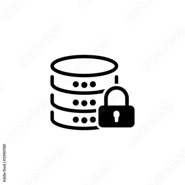 Fototapeta Data Protection Icon. Flat Design.