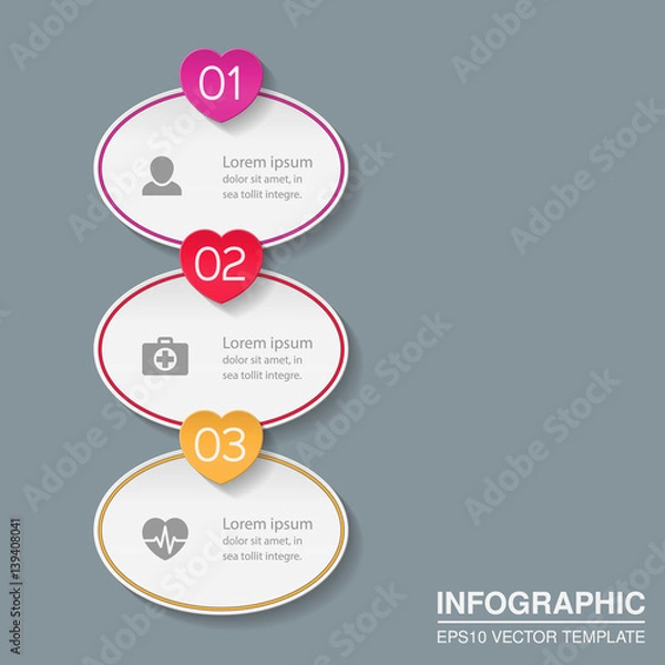 Fototapeta Vector infographic template, 3 options.