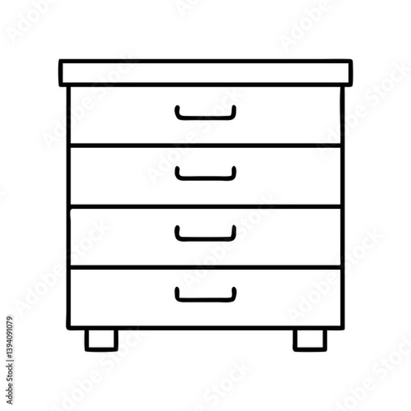 Obraz chest of drawers icon, chest of drawers line art - simple line art of chest of drawers, perfect for chest of drawers logos and icons