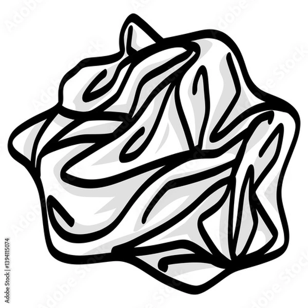 Obraz Crumpled Paper Ball Illustration Icon