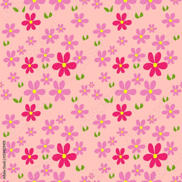 Obraz summer flowers and pastel seamless pattern background, wrapping, wallpaper, webcover	