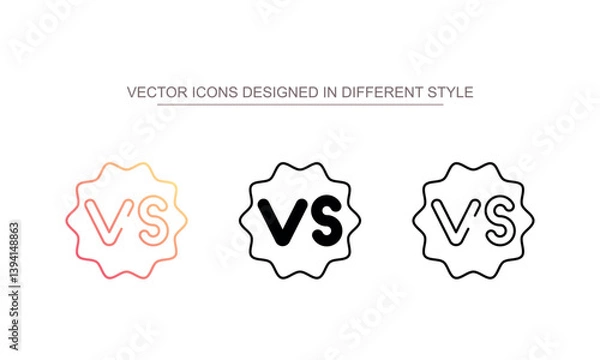 Fototapeta Versus icon design with white background stock illustration