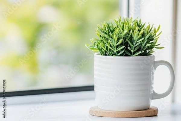 Fototapeta A serene morning scene featuring gardening and mindfulness elements for a peaceful lifestyle.