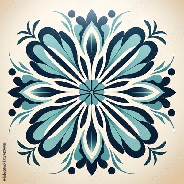 Fototapeta Colorful Decorative Tile Illustration in Vector Format