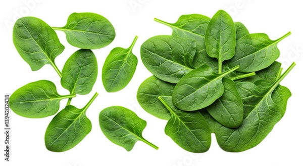 Obraz spinach leaves isolated on white background