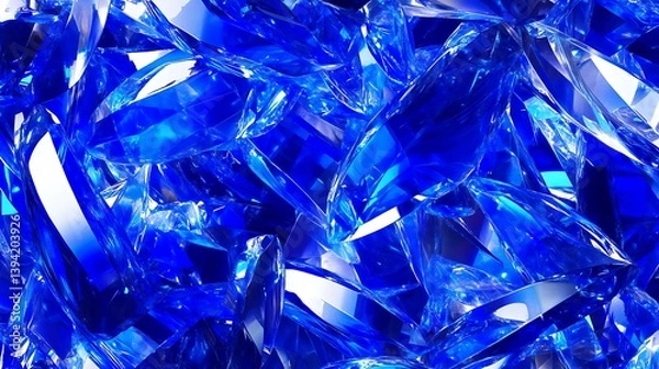 Obraz Shattered, vibrant blue crystals
