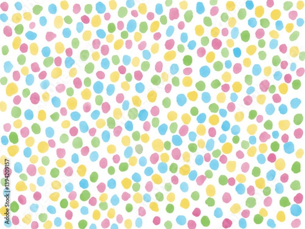 Fototapeta 手描き背景　ドット　カラフル