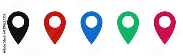 Obraz Location icon symbol , Map pin place marker. location pointer icon symbol in flat style. Red Location pin icon, Navigation sign