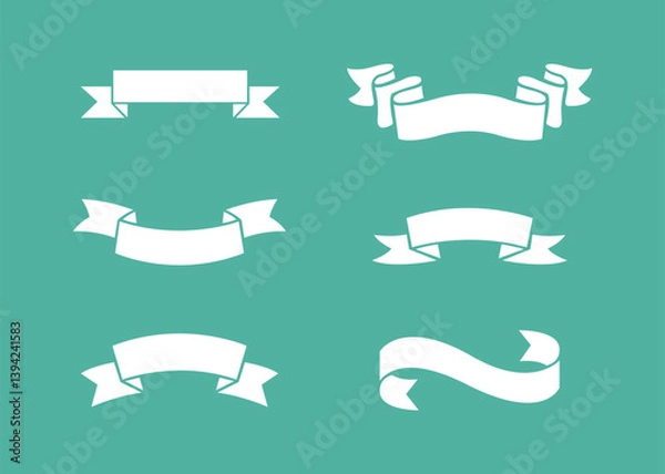 Obraz Set of the Ribbons. Vintage Retro Vector Logo for banner