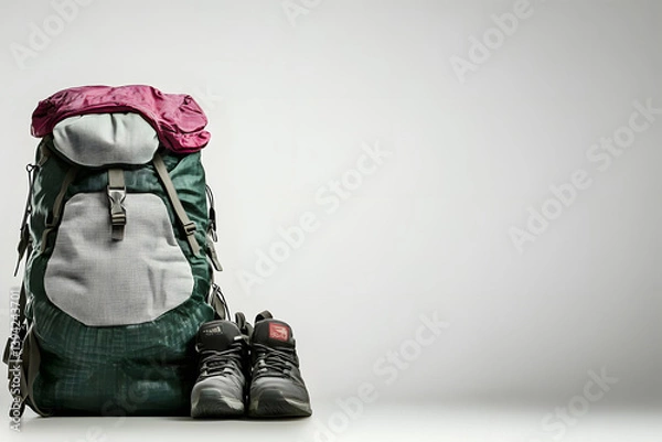 Obraz Adventure Backpack, Hiking Boots Ready