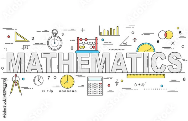 Fototapeta Ilustracja styl linii matematyki