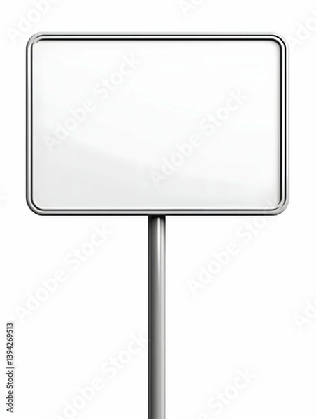 Fototapeta Stylish blank sign on a robust post, perfect for customizable marketing or information display.