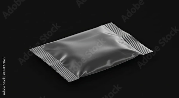 Fototapeta Single Serving Packet on Dark Background for Product Mockup or Presentation