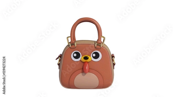 Obraz A quirky owl-shaped purse design great for fashion, kids, or whimsical content.