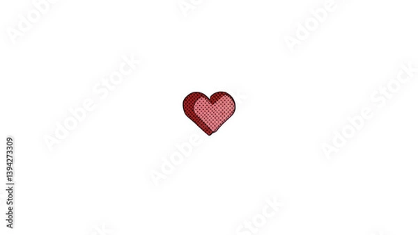 Obraz A pixelated heart symbol that adds a retro or gaming touch to romantic or digital content.