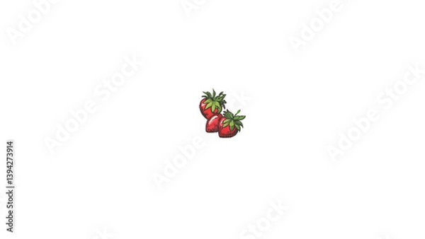 Obraz Two strawberries side-by-side for use in cute, fruity, or playful design themes.