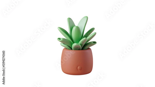 Obraz A charming succulent in a pot, great for home decor, lifestyle, or botanical visuals.