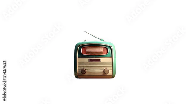Obraz A charming vintage radio, ideal for retro or nostalgia-driven designs.