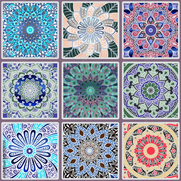 Fototapeta Colorful floral seamless pattern