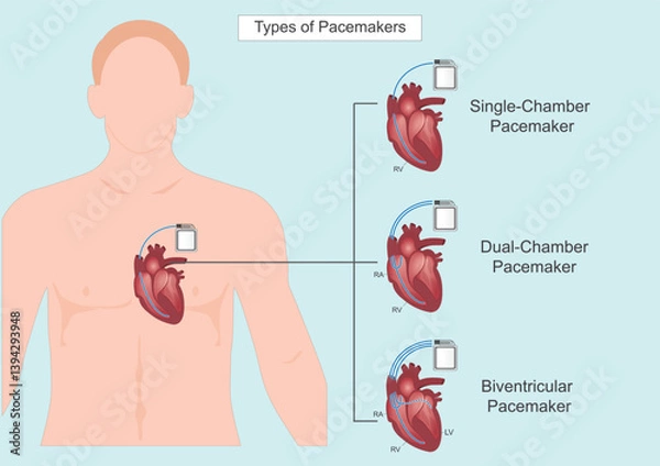 Obraz The different types of pacemakers.