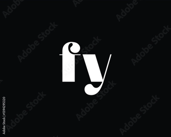 Fototapeta Simple letter FY logo design vector