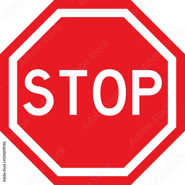 Obraz stop sign on white background