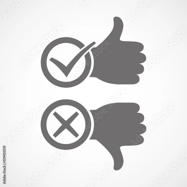 Obraz I like and dislike signs. Vector illustration
