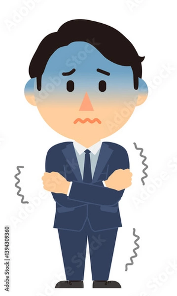 Fototapeta スーツ男性震え