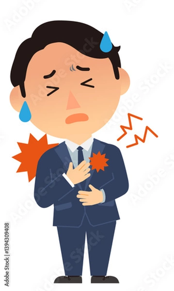 Fototapeta スーツ男性胸痛