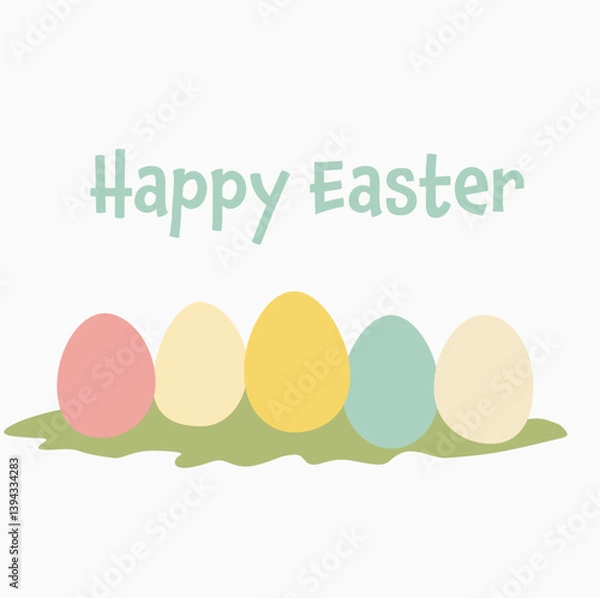 Fototapeta Easter eggs seamless pattern. Cute painted Easter eggs pattern. Stock vector holiday illustration isolated on a white background.