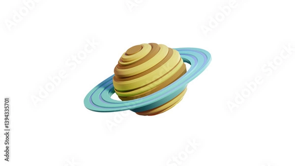 Obraz An artistic Saturn with orbit rings, great for astronomy or sci-fi themes.