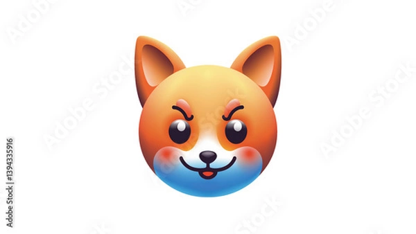 Obraz A charming fox face with a smile, ideal for playful and nature-themed visuals.