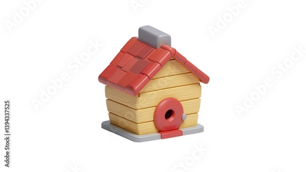 Obraz A charming birdhouse illustration, perfect for nature, garden, or spring-themed visuals.
